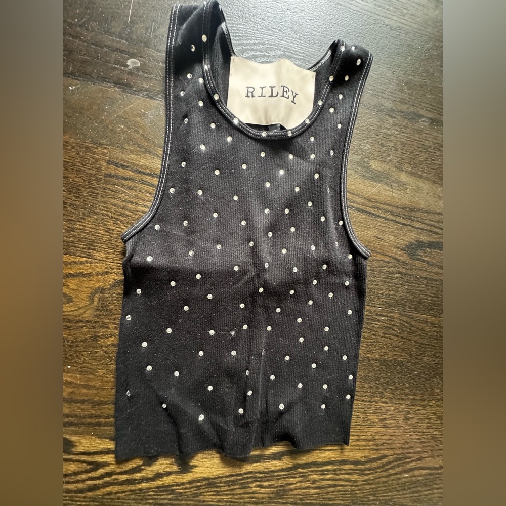 Riley black rhinestone cropped tank. Size small. Brand new.